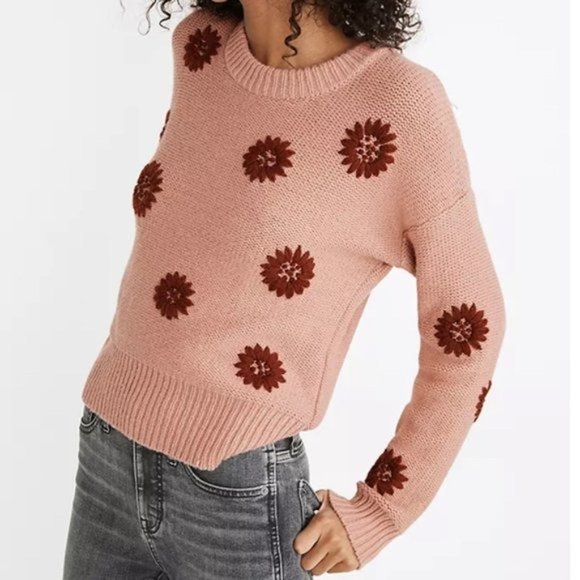 Madewell Sweaters - Madewell Flower Embroidered Pullover Sweater XS